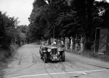 AB Langley's MG Magnette competing at the MCC Torquay Rally, July 1937. Artist: Bill Brunell