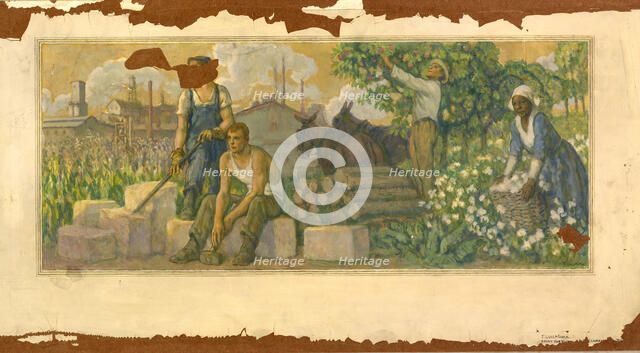 Abundance of Today (mural study, Clarksville, Tennessee Post Office), ca. 1937-1938. Creator: F. Luis Mora.