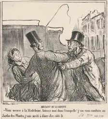 Abusant de la liberté, 19th century. Creator: Honore Daumier