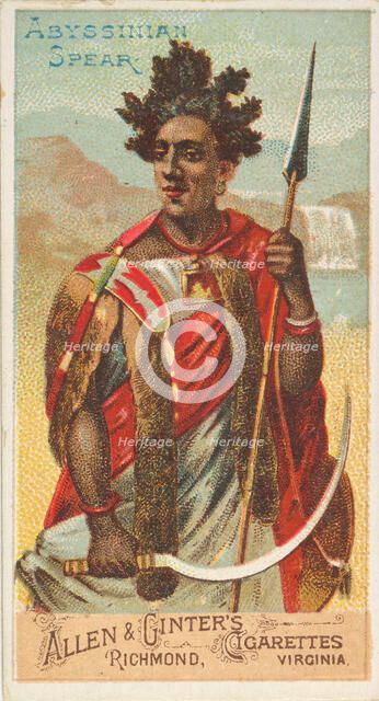 Abyssinian Spear, from the Arms of All Nations series (N3) for Allen & Ginter Cigarettes B..., 1887. Creator: Allen & Ginter.