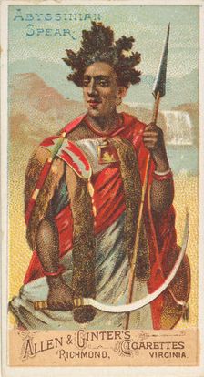 Abyssinian Spear, from the Arms of All Nations series (N3) for Allen & Ginter Cigarettes B..., 1887. Creator: Allen & Ginter