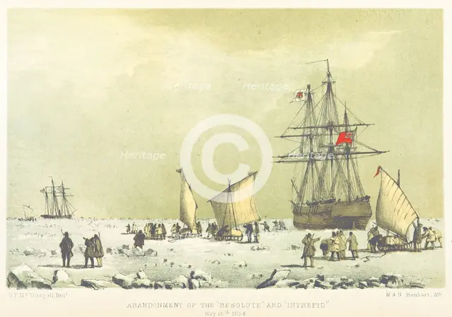 Abandonment of the "Resolute" and "Intrepid", May 15th 1854, (1857).  Creator: M & N Hanhart.