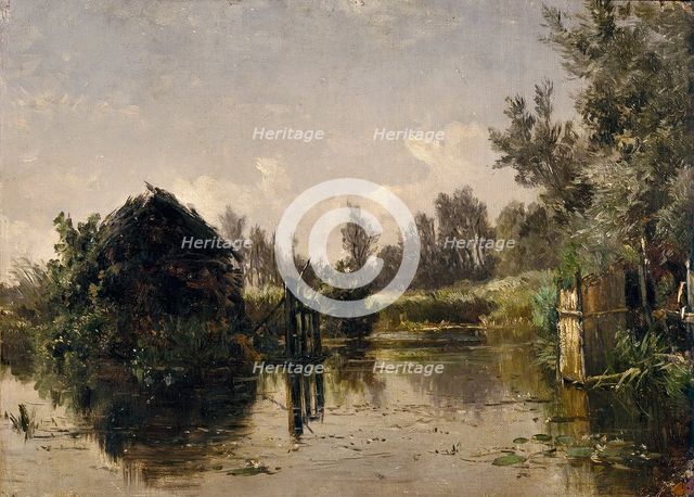 Abandoned canal in Friesland, (Netherlands), c1877. Creator: Carlos de Haes.