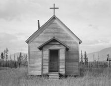 Abandoned church in cut-over area, Boundary County, Idaho, 1939. Creator: Dorothea Lange