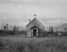 Abandoned church in cut-over area, Boundary County, Idaho, 1939. Creator: Dorothea Lange