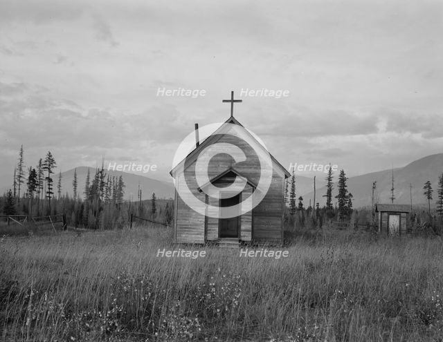 Abandoned church in cut-over area, Boundary County, Idaho, 1939. Creator: Dorothea Lange.