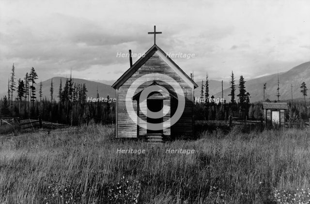 Abandoned church in cut-over area, Boundary County, Idaho, 1939. Creator: Dorothea Lange.