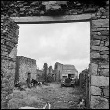 Abandoned double-decker buses, possibly in Devon or Cornwall, 1967. Creator: Eileen Deste
