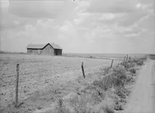 Abandoned farm on the edge of the Great Plains, Roswell (vicinity), New Mexico, 1938. Creator: Dorothea Lange