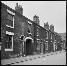 Abandoned houses in a terraced street, Stoke-on-Trent, 1965-1968. Creator: Eileen Deste