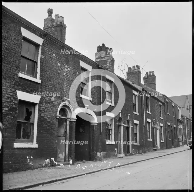 Abandoned houses in a terraced street, Stoke-on-Trent, 1965-1968. Creator: Eileen Deste.