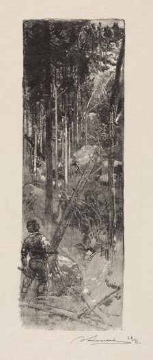 Abattage des Pins, 1887. Creator: Auguste Louis Lepère (French, 1849-1918)