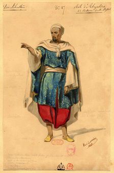 Abayaldos. Costume design for the opera "Dom Sébastien, Roi de Portugal", 1843. Creator: Lormier, Paul (1813-1895)