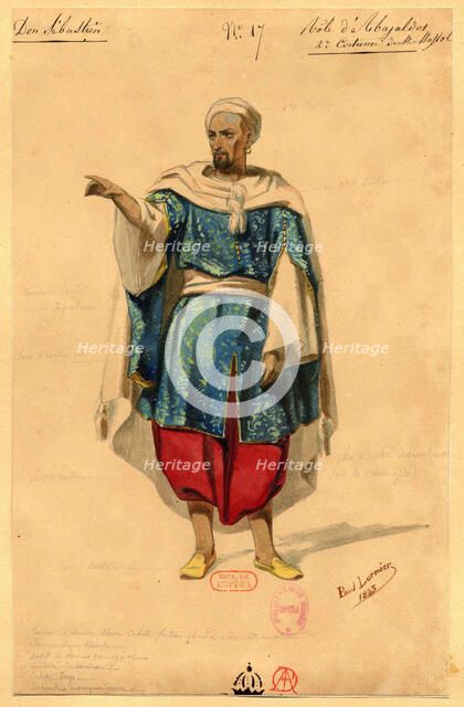 Abayaldos. Costume design for the opera "Dom Sébastien, Roi de Portugal", 1843. Creator: Lormier, Paul (1813-1895).