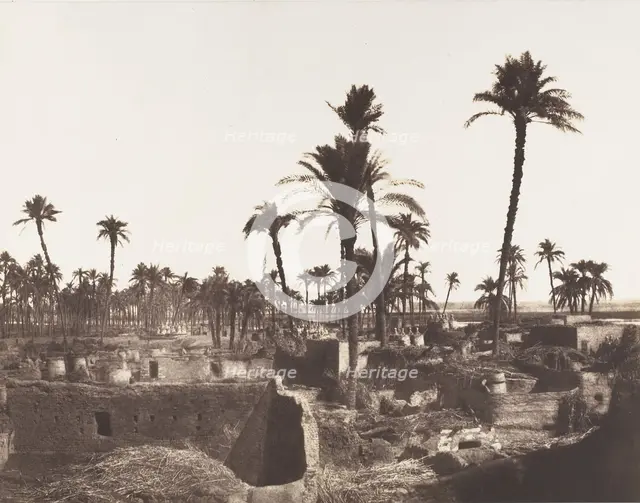 Abâziz, Intérieure d'un Village Arabe, 1851-52. Creator: Félix Teynard.