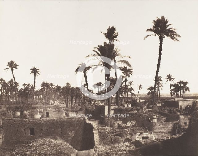Abâziz, Intérieure d'un Village Arabe, 1851-52. Creator: Félix Teynard.