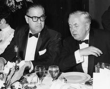Abba Eban (1915-2002), Israeli Foreign Minister, and Harold Wilson (1916-1995), British PM