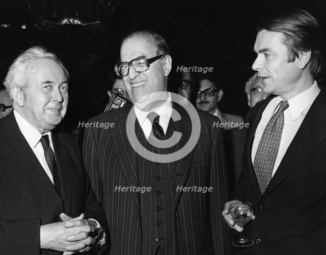 Abba Eban, Israeli foreign minister, Harlod Wilson, former PM, David Owen, Foreign Minister, 1979. Artist: Unknown