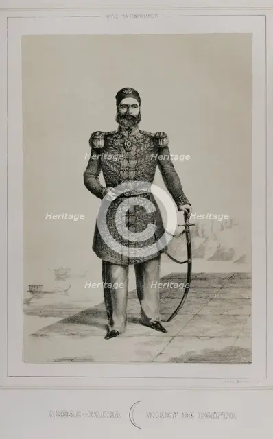 Abbas I of Egypt, (1812-1854), Wali of Egypt under the Ottomans from 1848 to 1854, 1852. Creator: Martinez.