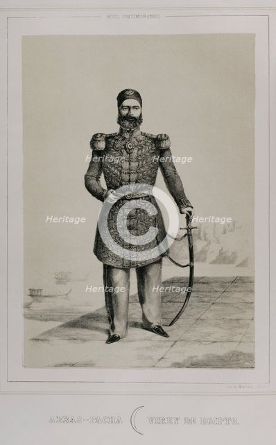 Abbas I of Egypt, (1812-1854), Wali of Egypt under the Ottomans from 1848 to 1854, 1852. Creator: Martinez.