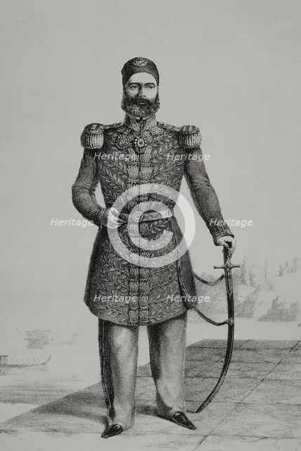 Abbas I of Egypt, (1812-1854), Wali of Egypt under the Ottomans from 1848 to 1854, 1852.  Creator: Martinez.