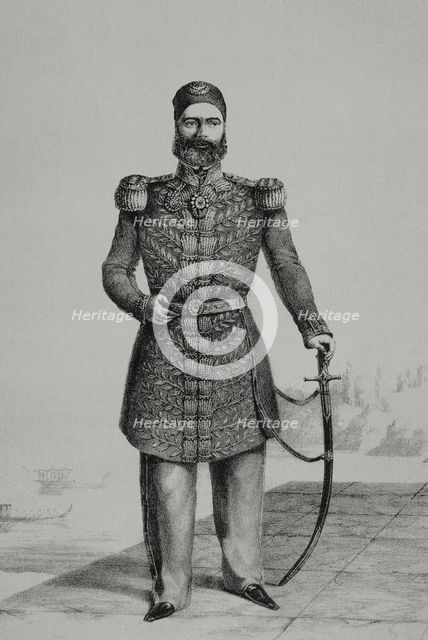 Abbas I of Egypt, (1812-1854), Wali of Egypt under the Ottomans from 1848 to 1854, 1852.  Creator: Martinez.