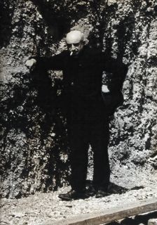 Abbé Breuil, smoking a cigarette. Creator: Unknown