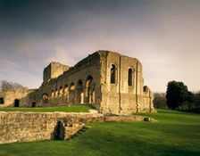 Abbey church from West, Buildwas Abbey, Shropshire, 1990