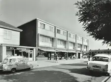 Abbey Estate, Woolwich: blocks of flats and shops, c1960s. Creator: Unknown