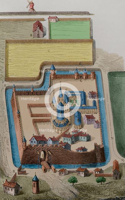 Abbey of Saint-Germain-des-Prés, Paris, France, c1700-1720, (1877).  Creator: Unknown.