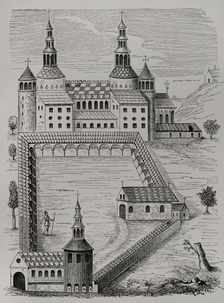 Abbey of Saint-Riquier, (Abbey of Saint-Richarius), France, 1612, (1877). Creator: Unknown