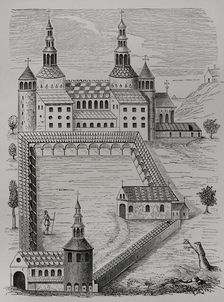 Abbey of Saint-Riquier, (Abbey of Saint-Richarius), France, 1612, (1877). Creator: Unknown