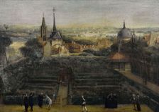 Abbey of Saint-Victor, seen from the College des Ecossais, around 1760, current place Jussieu..., Creator: Unknown