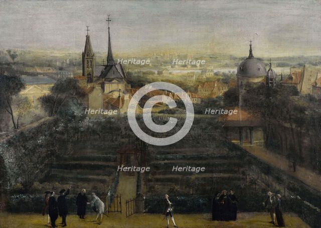 Abbey of Saint-Victor, seen from the College des Ecossais, around 1760, current place Jussieu...,  Creator: Unknown.