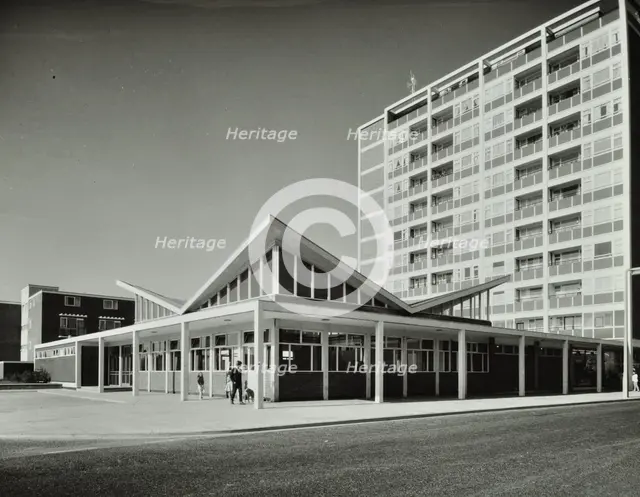 Abbey Wood Estate, Woolwich, London: exterior of youth club, 1964. Creator: Unknown.
