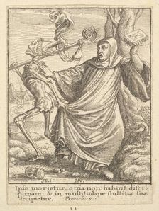 Abbot, from the Dance of Death, 1651. Creator: Wenceslaus Hollar