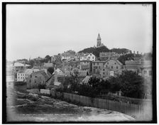 Abbott [sic] Hall from Crocker's Park, Marblehead, between 1890 and 1899. Creator: Unknown
