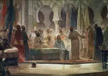 Abd-al-Rahman III receiving an embassy, 1865. Creator: Dionisio Baixeras y Verdaguer