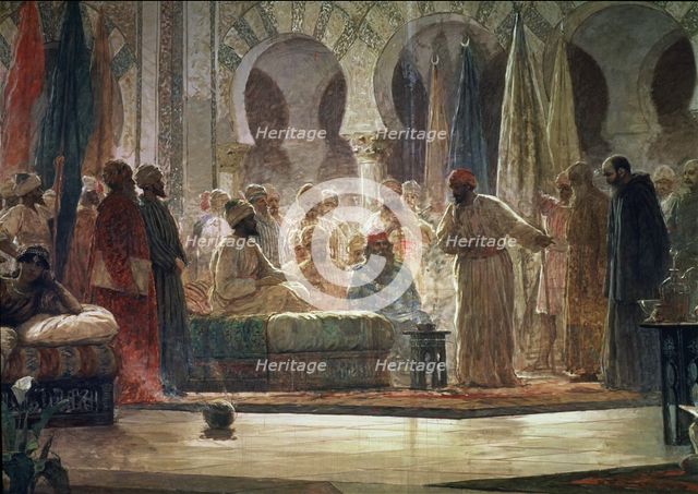 Abd-al-Rahman III receiving an embassy, 1865. Creator: Dionisio Baixeras y Verdaguer.