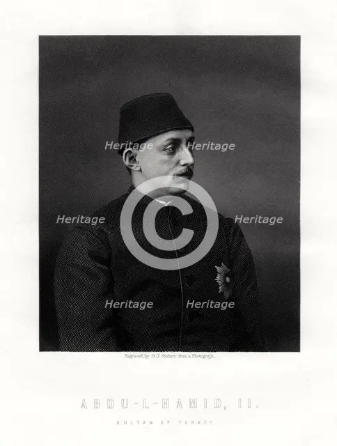 Abd-ul-Hamid II, last Sultan of the Ottoman Empire, 19th century.Artist: George J Stodart