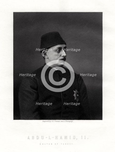 Abd-ul-Hamid II, last Sultan of the Ottoman Empire, 19th century.Artist: George J Stodart