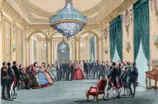 Abdication of Isabella of Bourbon in favour of her son Alphonse XII, Paris, France, June 25, 1870. Creator: Capuz