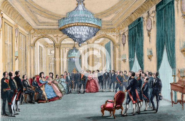 Abdication of Isabella of Bourbon in favour of her son Alphonse XII, Paris, France, June 25, 1870. Creator: Capuz.