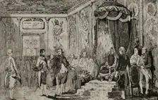Abdication of King Charles IV in favour of his son Ferdinand VII, March 19, 1808, (1851). Creator: Unknown