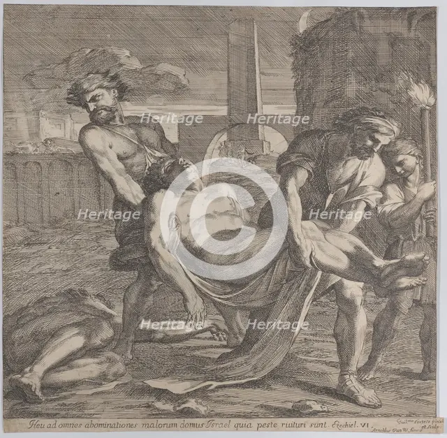 Abdon and Sennen carrying the early Christian martyrs off for burial, 1650-60. Creator: Guillaume Courtois.