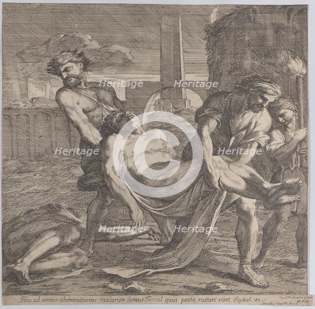 Abdon and Sennen carrying the early Christian martyrs off for burial, 1650-60. Creator: Guillaume Courtois.