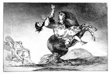 Abducting horse 1819-1823. Artist: Francisco Goya
