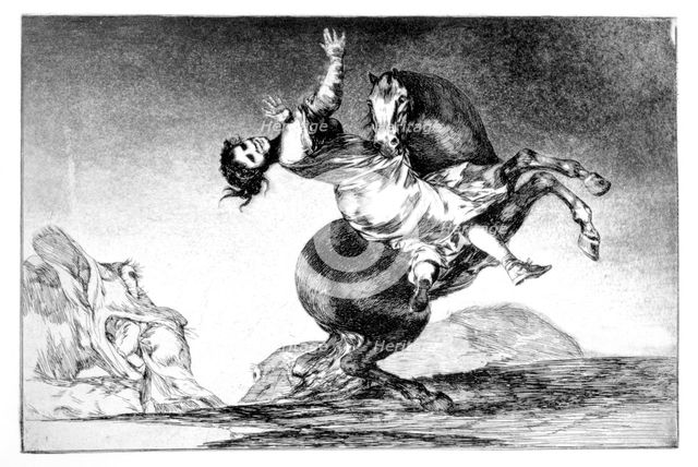 'Abducting horse', 1819-1823. Artist: Francisco Goya