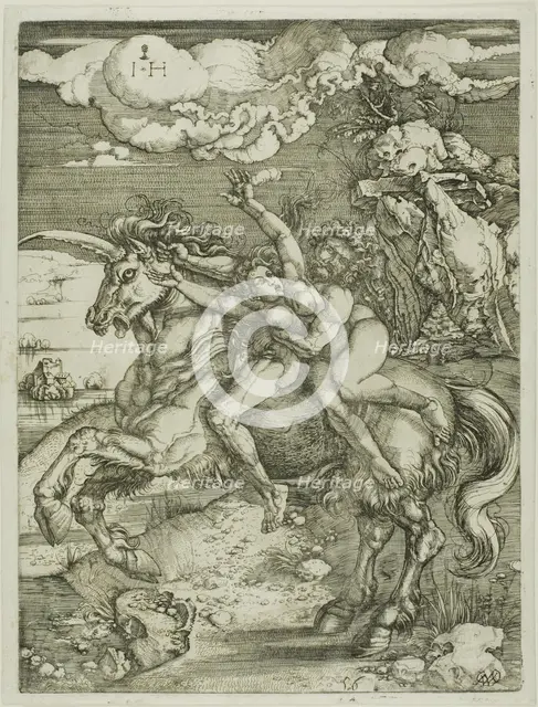 Abduction of Proserpine on a Unicorn, n.d. Creator: Hieronymus Hopfer.