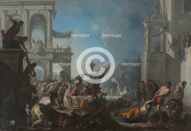 Abduction of the Sabine Women, c. 1640. Creator: Johann Heinrich Schönfeld (German, 1609-1684).